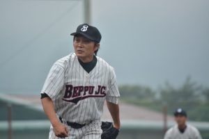 別府JC　森憲司　理事長 打倒大分のもと、別府JCをまとめあげました。当日もプレーヤーとして、大分の前に立ちはだかりました。